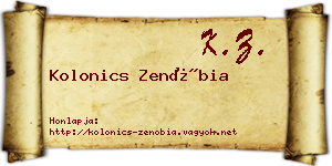 Kolonics Zenóbia névjegykártya